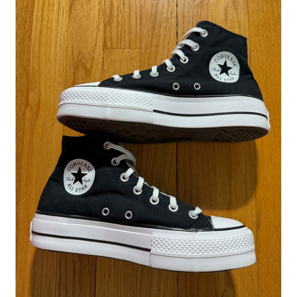 Converse Chuck Taylor All Star Platform High Top Black Canvas Sneakers 560845F